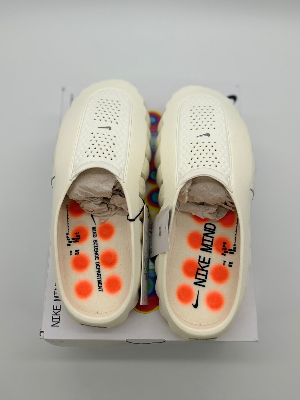 Nike Mind 001 Pregame Mules Slides - Sail Light Bone Cream - Picture 8 of 17
